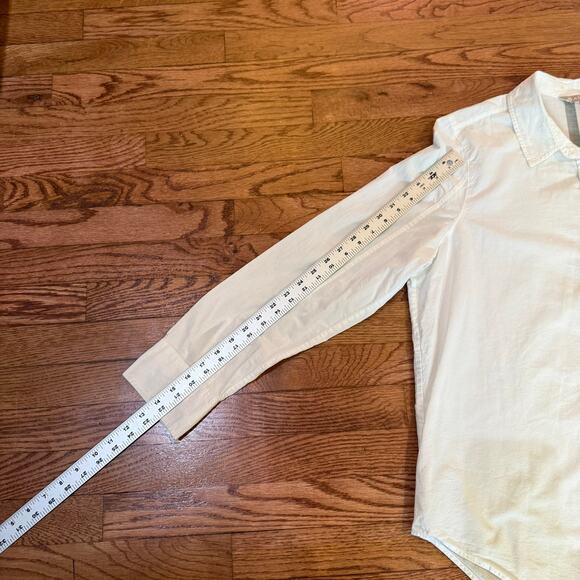 Athleta Marinwood White Button Down Shirt Back Stripe Women’s Large - Picture 8 of 8